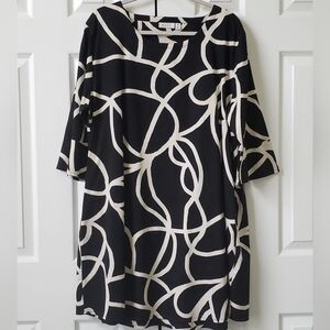 Masai Galila Tunic – Size XL – Black & White Abstract Design